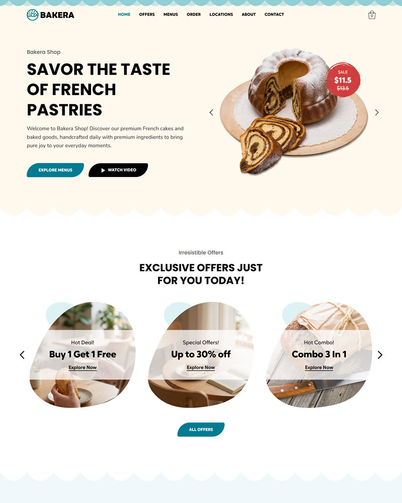 Wix Studio Template for Cake Shop, Bakery, And Beverage Shop