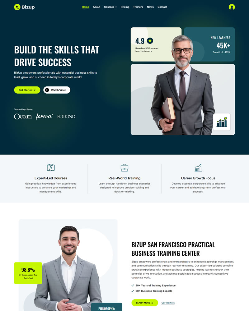 Wix template for yoga centers and classes