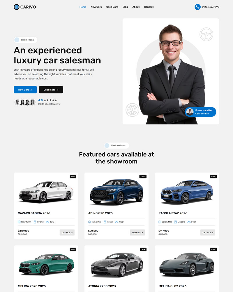 Wix templates for auto dealerships, car showrooms