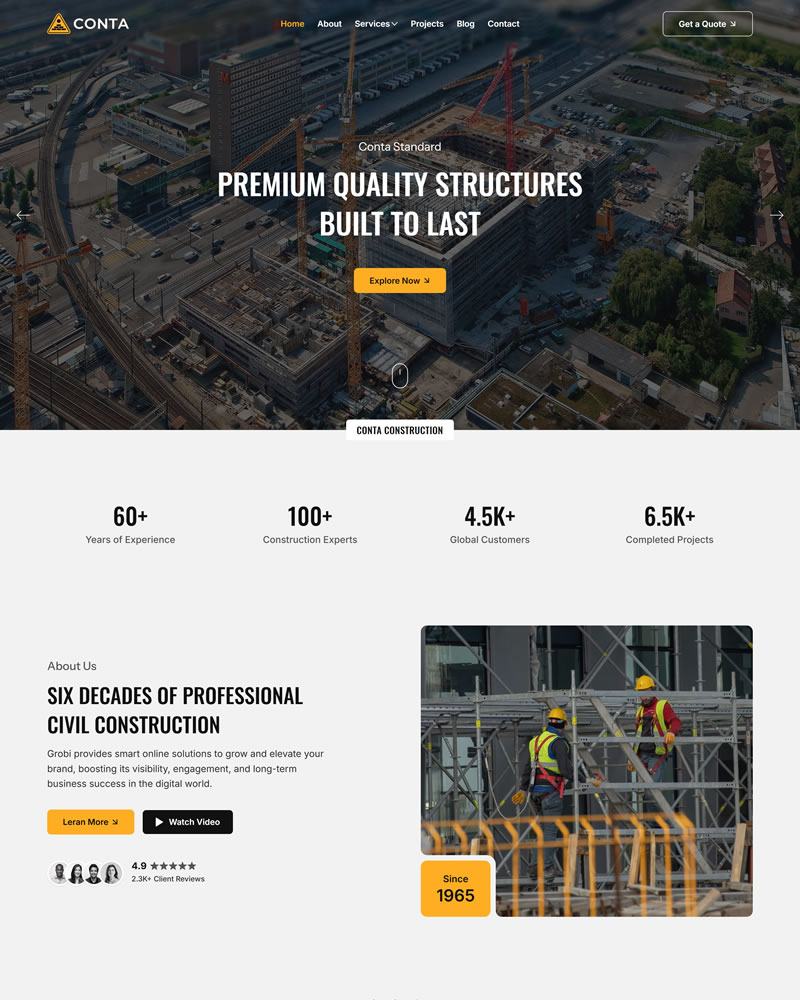 Wix Studio template for Construction and Architectural Design