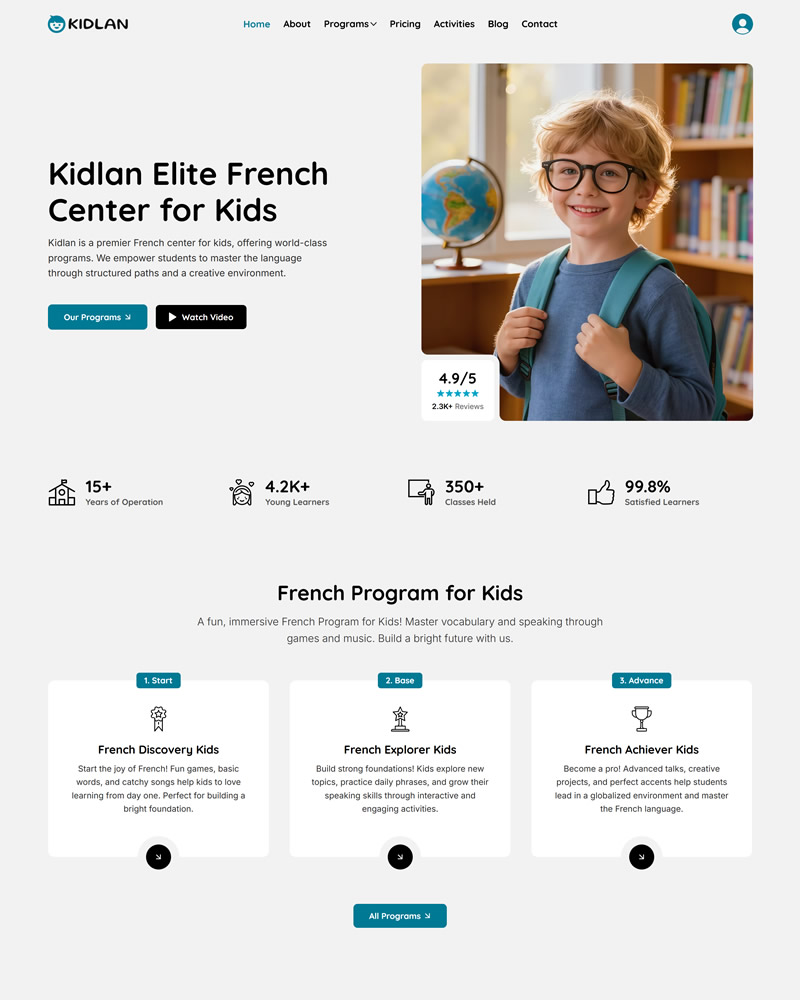 Wix Studio Template for Children’s Education & Training