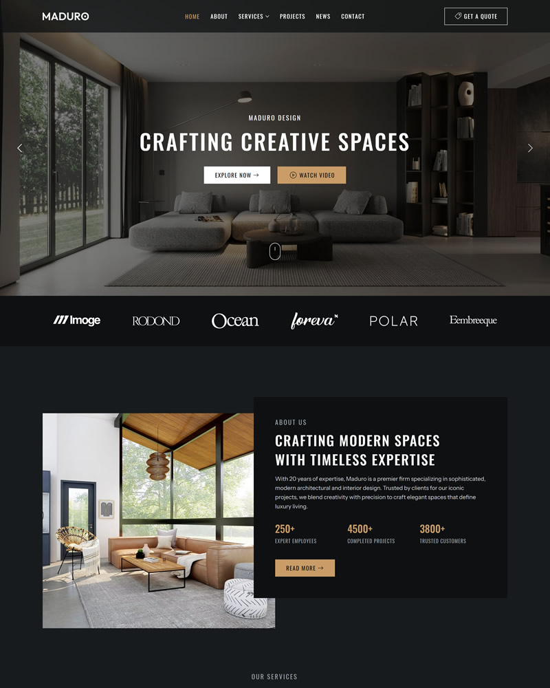 Wix templates for architecture, interior design