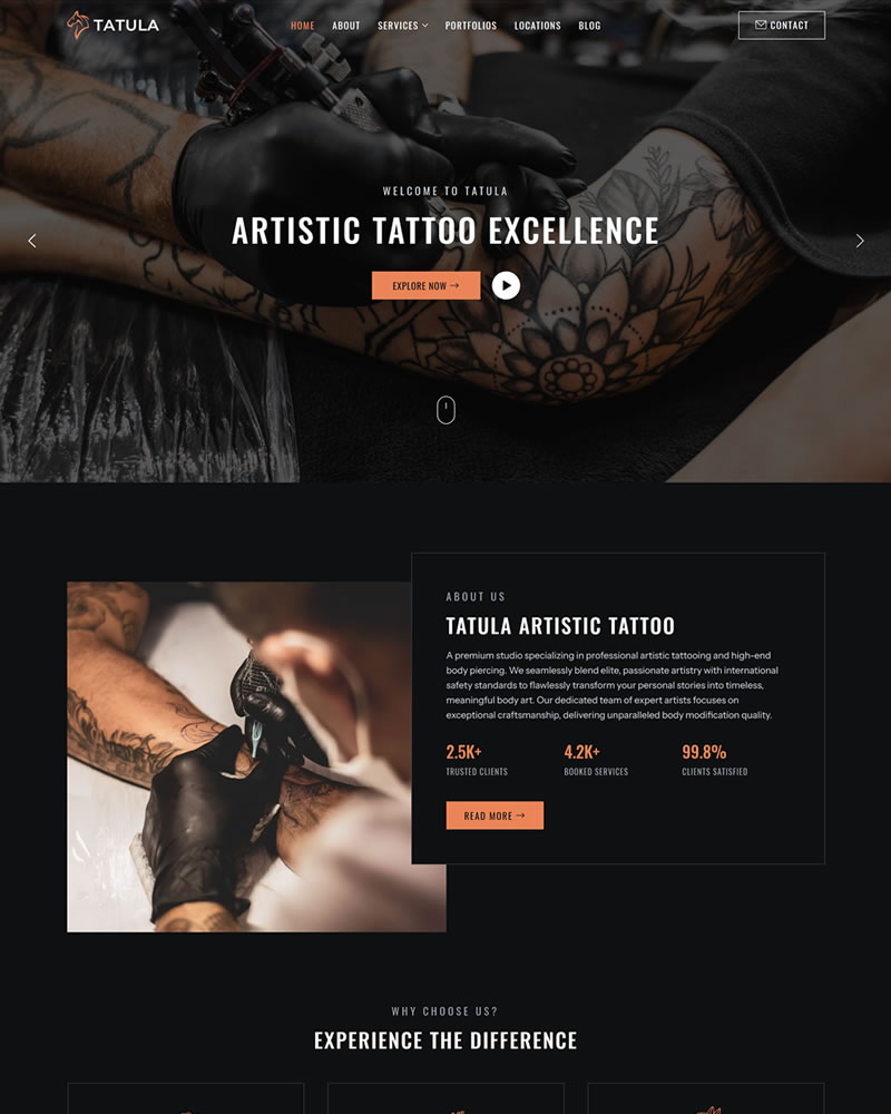 Wix Studio Template for Tattoo and Piercing Studio